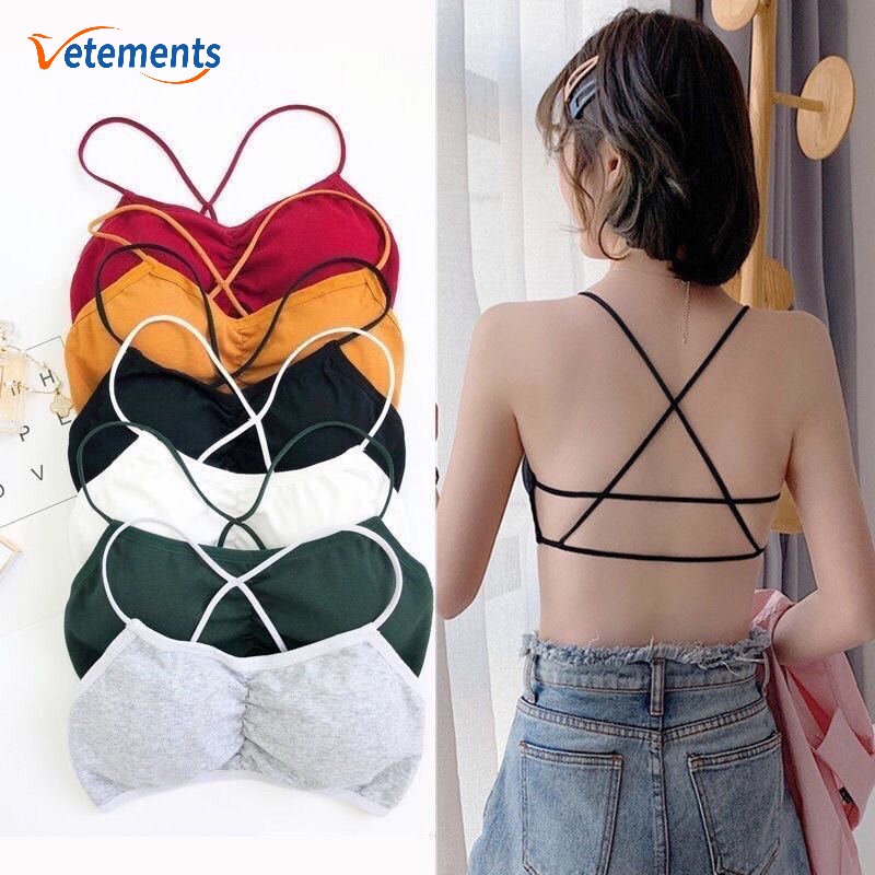 Áo Tank Top Hở Lưng / Áo Sát Nách Chất Liệu Cotton Thời Trang Mùa Hè Quyến Rũ Cho Nữ