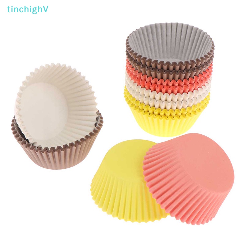 Set 100 Cốc Giấy Cấp Thực Phẩm Làm Bánh Cupcake Màu Trắng