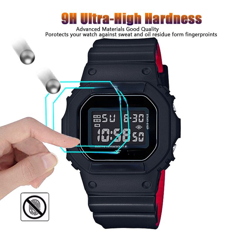 YIFILM 2 Kính cường lực 9H bảo vệ màn hình đồng hồ cho DW-5600 GBD-200Gwx-5600 GMW-B5000/ B5600 GW-5000 GBX-100
