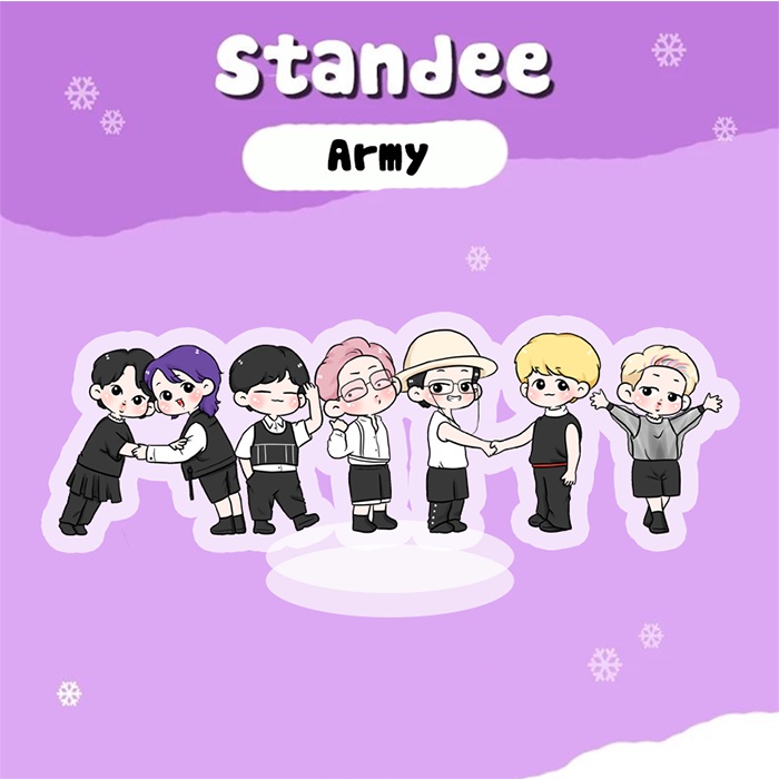 Standee chibi BTS cỡ 8x5cm nhựa mica trang trí bàn học