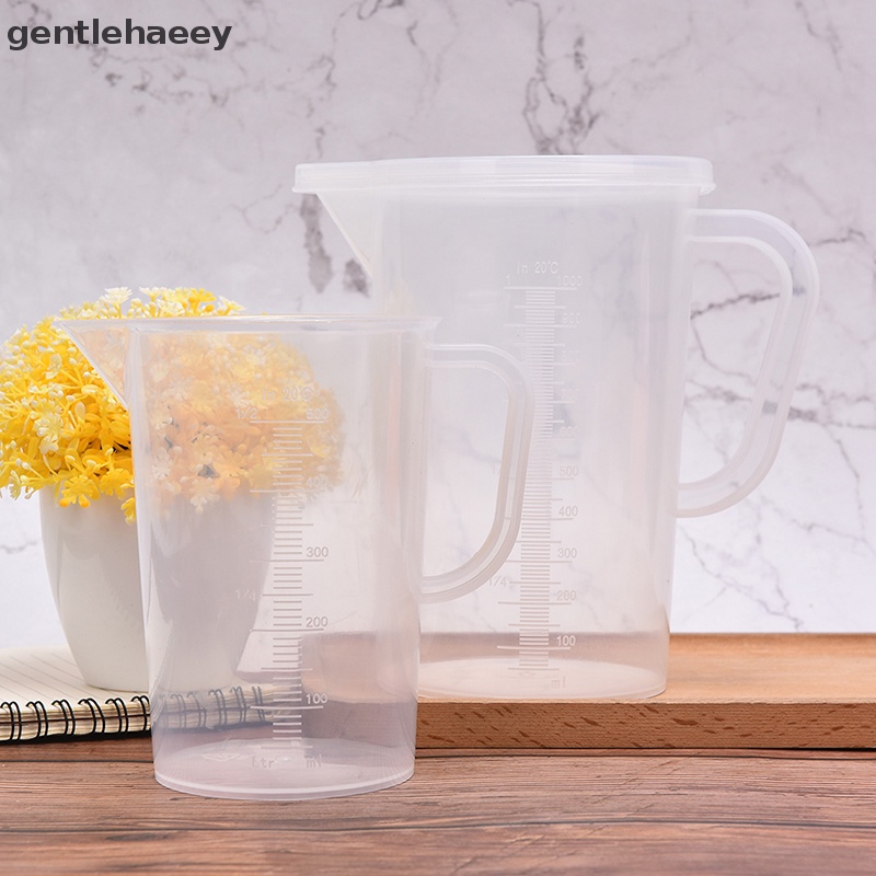 Cốc Đong Bằng Nhựa Có Nắp Đậy Và Tay Cầm Dày Tiện Dụng Cho Nhà Bếp