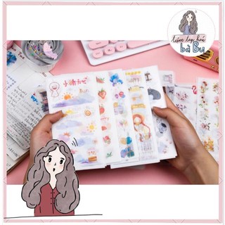 Set 6 tờ washi stickers nhiều mẫu dễ thương