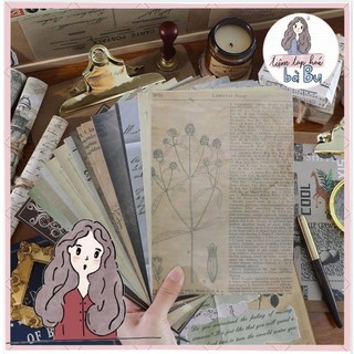 Mix 30 tờ giấy nền size a5 không trùng mẫu phong cách vintage