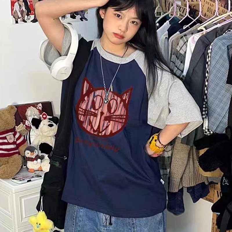 Áo Thun Tay Ngắn In Họa Tiết Sáng Tạo Phong Cách Mỹ Cho Nữ