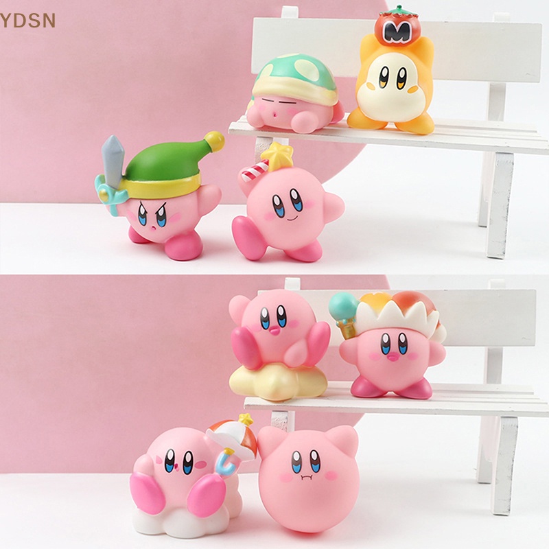 [YDSN] Set 8 Mô Hình Đồ Chơi Hành Động Ngôi Sao Màu Hồng Kirby 'S Dream Land Quà Tặng Cho Trẻ Em RT