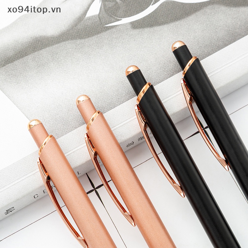 Xoitop Bút Bi Dạng Nhấn Bằng Kim Loại Màu Vàng Hồng Sáng Tạo Làm Quà Tặng Cho Văn Phòng / Trường Học