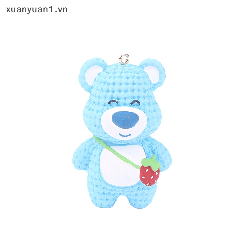 1 Móc Khóa Hình Gấu Và Dâu Tây DIY Xinh Xắn