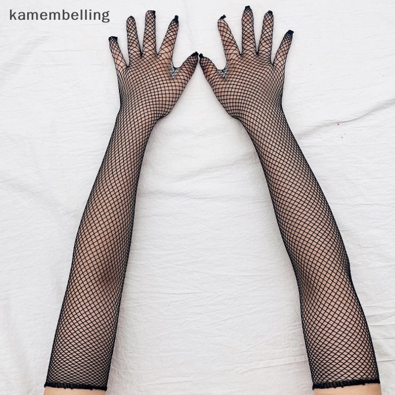 Găng Tay Lưới Hở Ngón Hóa Trang Màu Trắng Đen Đỏ Cho Nữ