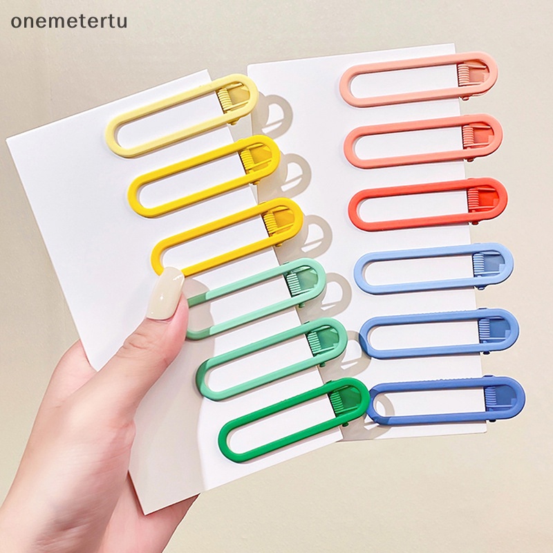 Set 3 Kẹp Tóc Kim Loại Màu Sắc Kẹo Ngọt Xinh Xắn