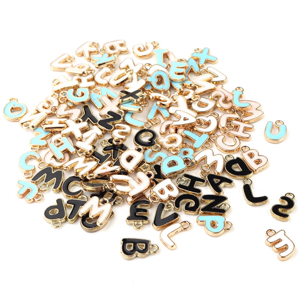 Set 26 Mặt Vòng cổ Hình Chữ Cái 8mm