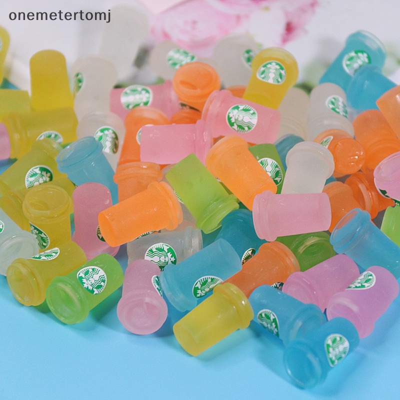 STARBUCKS Onemetertomj Set 5 Kẹp Tóc Hình Giọt Nước 3D Diy Bằng Nhựa Resin Cho Điện Thoại