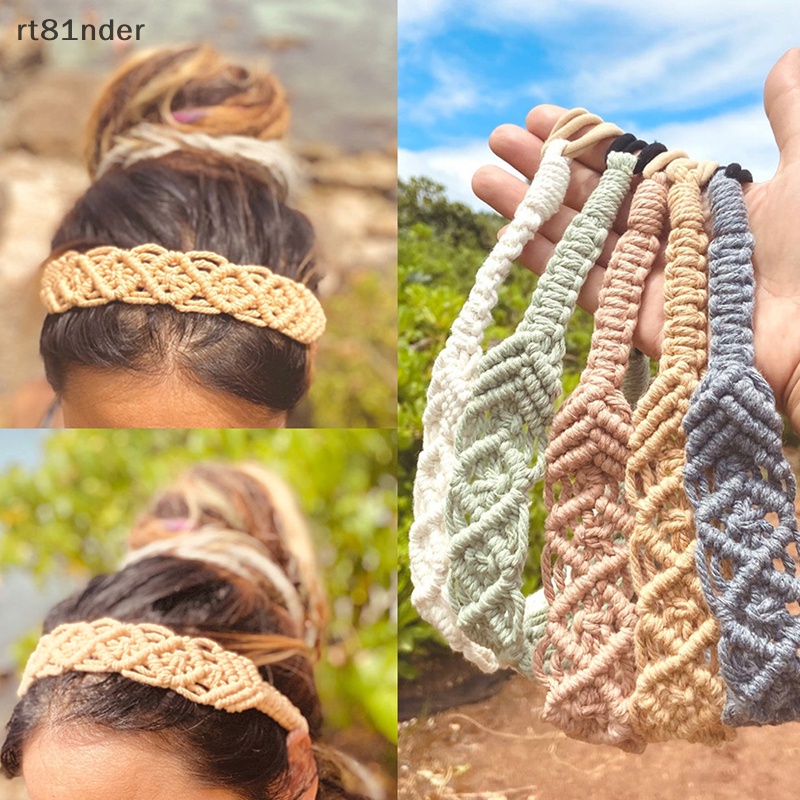 Rt Băng Đô Vải Cotton Bện Co Giãn Phong Cách Boho Cổ Điển Cho Nữ