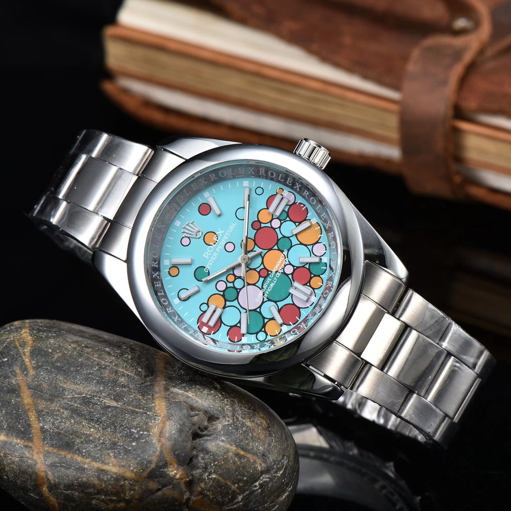 Rolex Đồng Hồ Đeo Tay Thạch Anh Bằng Thép Dạng Gập Ba Kim Tối Giản Cho Nam