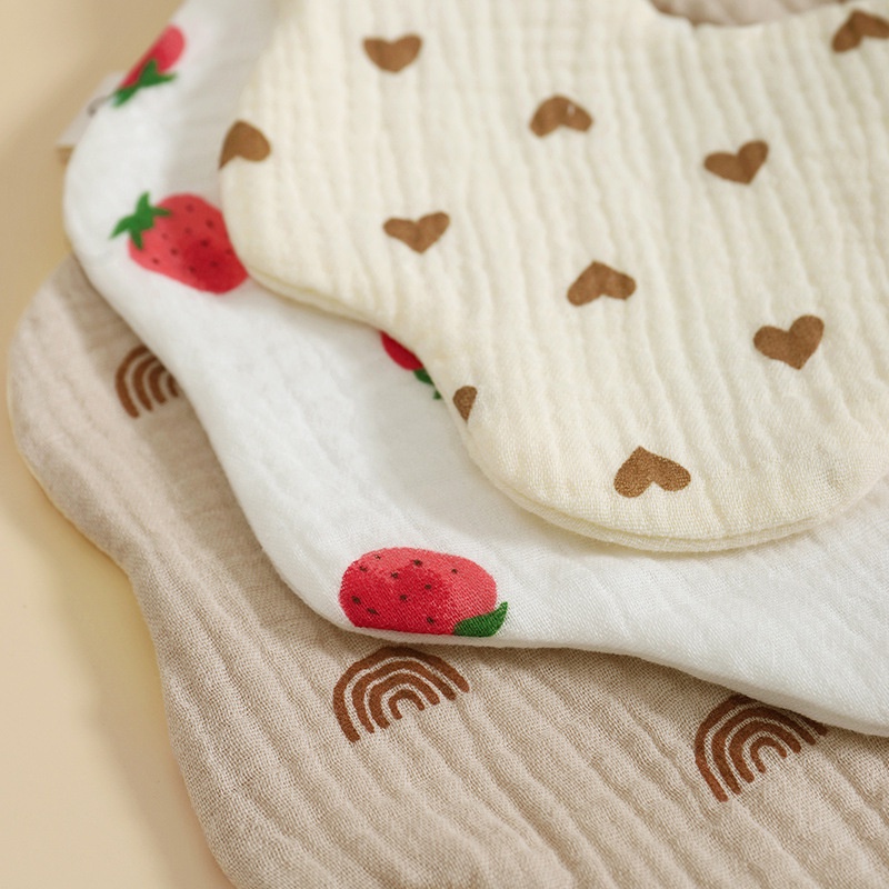 Milo Yếm Ăn cotton Sáu Lớp Mềm Mại Xoay 360 Độ Thoải Mái Cho Bé