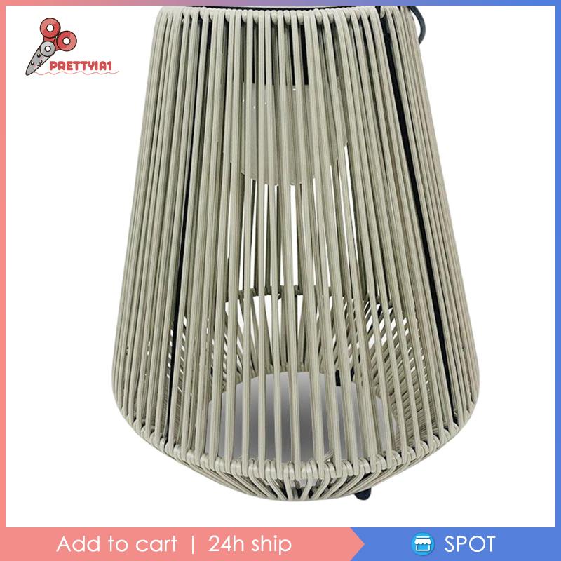 [Prettyia1] Lồng Đèn Kim Loại Năng Lượng Mặt Trời Treo Trang Trí Bàn Làm Việc Có Tay Cầm Cho Sân Vườn