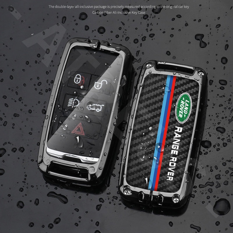 Bao Da Bọc Chìa Khóa Thông Minh Bằng Hợp Kim Kẽm In Họa Tiết Sợi Carbon Cho Xe Hơi Thể Thao Land Rover 2 Defender Range Rover Evoque Velar DISCOVERY
