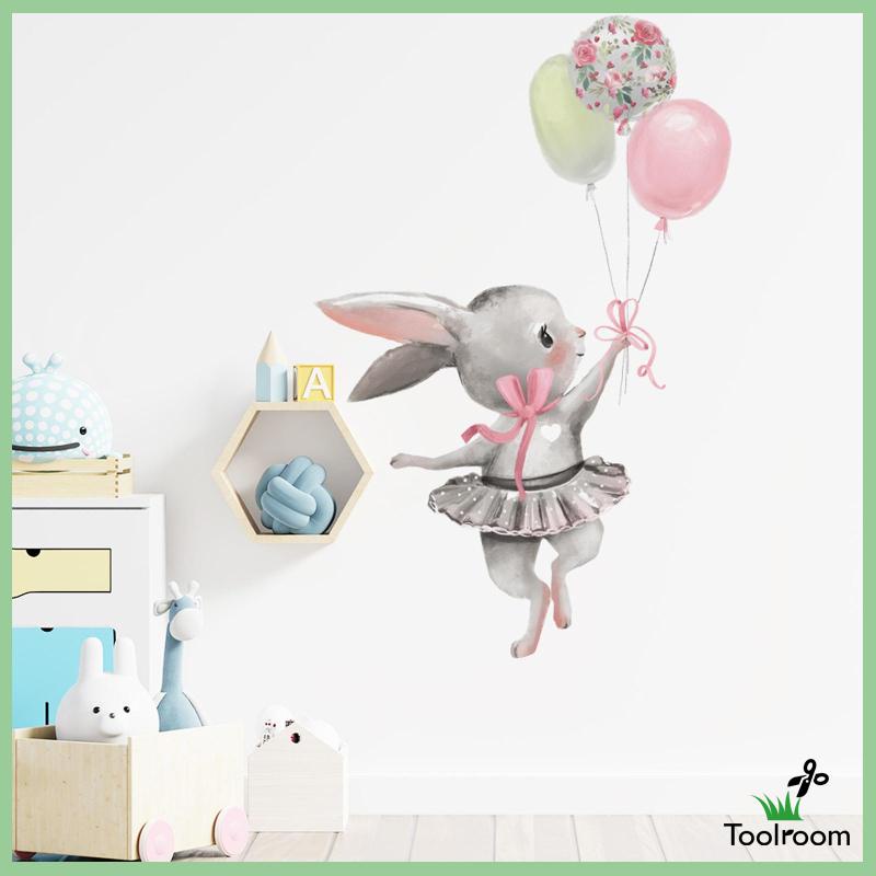 Giấy Dán Tường Hình Thỏ Múa Ba Lê Trang Trí Phòng Bé