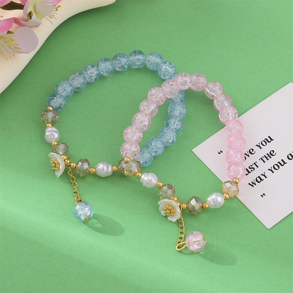 Vòng Tay Tua Rua Đính Hoa Cúc Pha Lê Phong Cách Hàn Quốc Cho Nữ