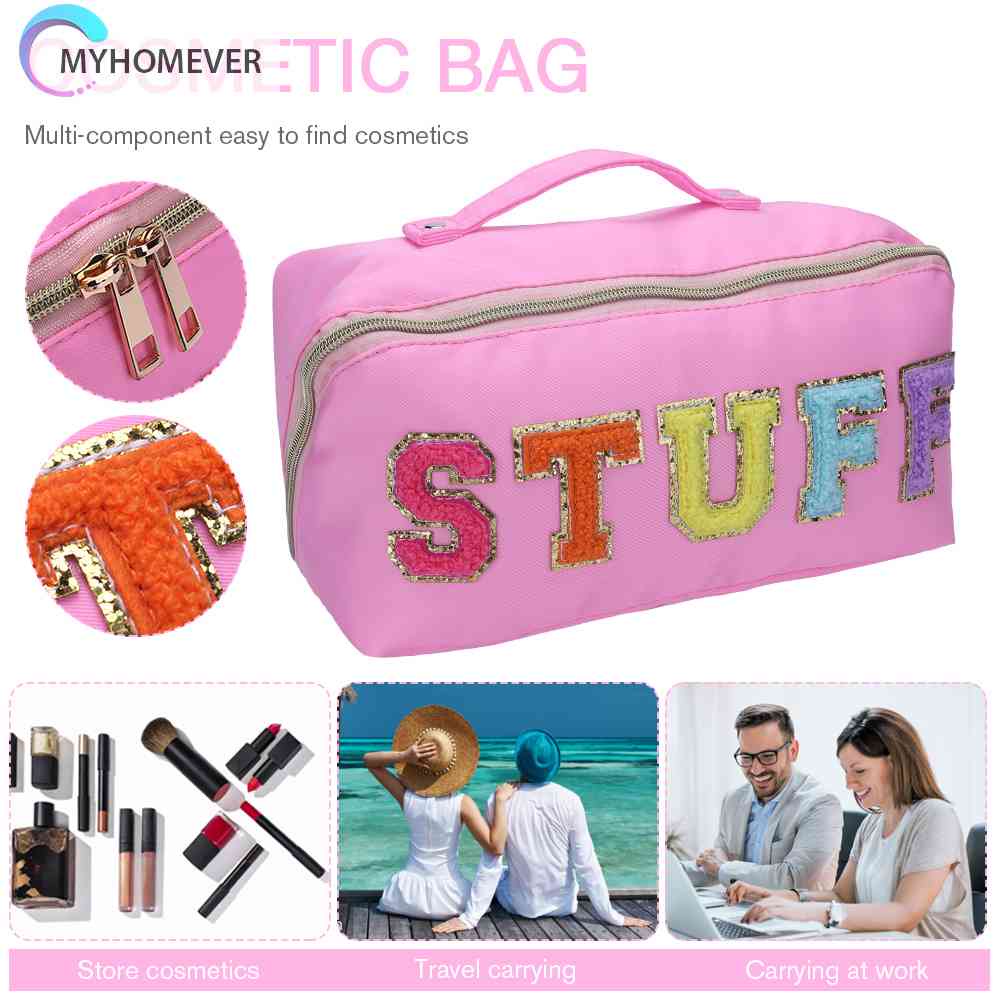 Túi Đựng Mỹ Phẩm Bằng Nylon Sức Chứa Lớn Tiện Dụng Cho Nữ