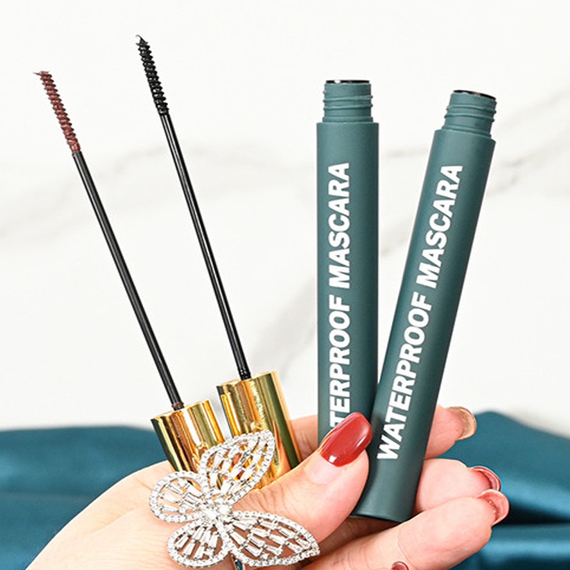 Mascara 4 Màu Đen / Nâu Siêu Mịn Chống Thấm Nước Không Nhòe Chuốt Dài Và Cong Mi
