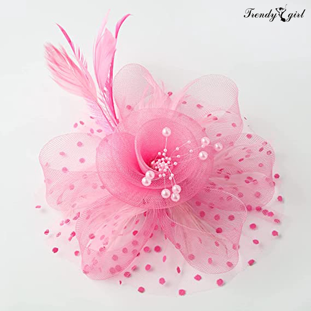 Tl.2 Phụ Kiện Cài Tóc Trang Trí Tóc Cho Cô Dâu Hình Nón Lưới Đính Hoa Lông Vũ Trang Trí Tiệc Cưới Sân Khấu