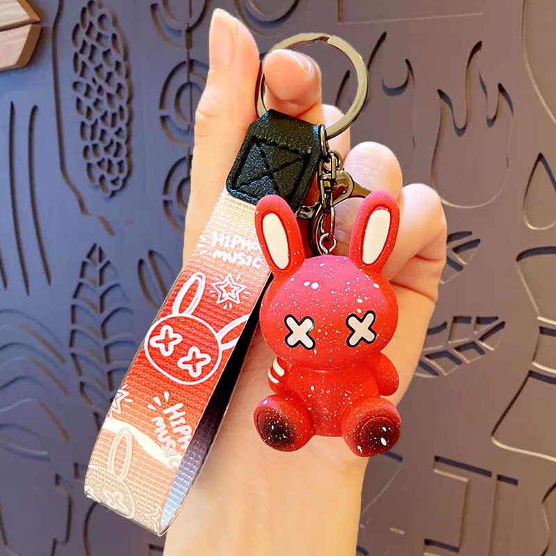 Hoạt Hình Móc Khóa Hình Thỏ Mắt xx Dễ Thương