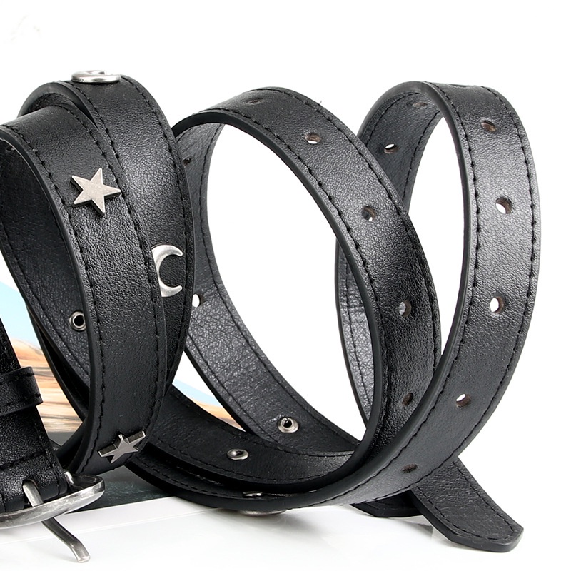 Thắt Lưng Màu Đen Mặt Trăng Ngôi Sao Thời Trang Cổ Điển Cho Nữ