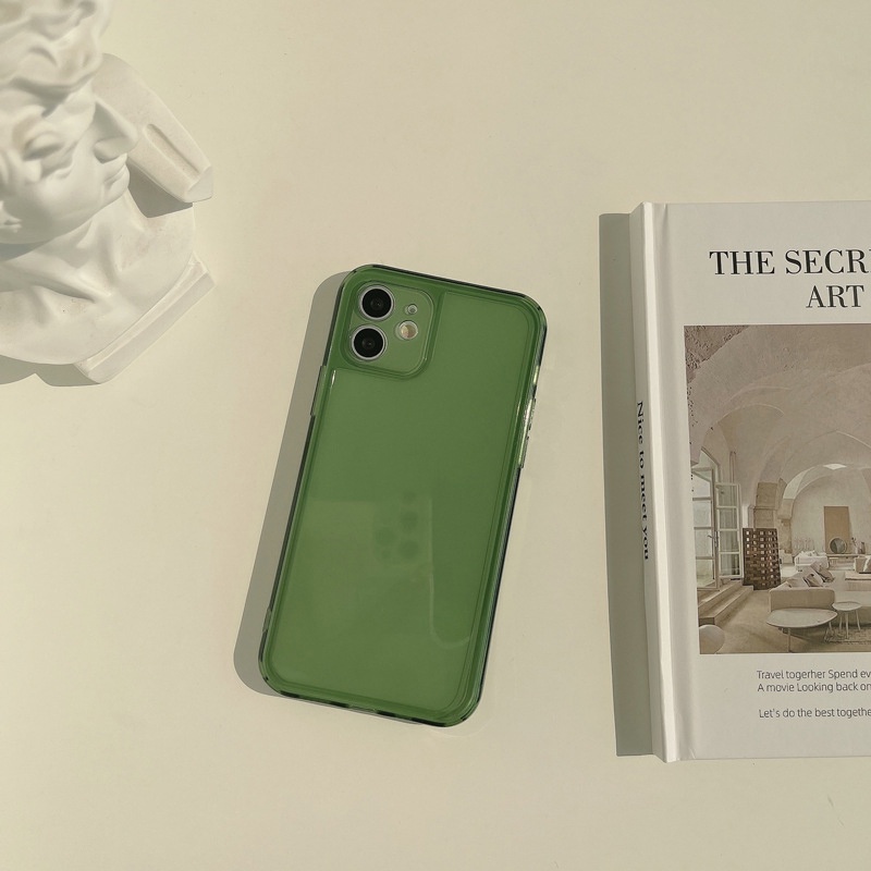 Ốp Điện Thoại tpu Silicon Trong Suốt 4 Màu Tùy Chọn Dành Cho iphone 11 12 13 14 pro max plus