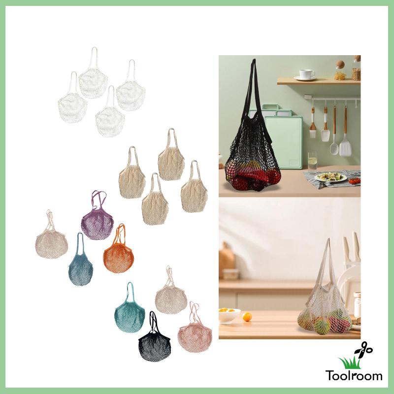 Set 4 Túi Lưới Mua Sắm / Đi Biển / Rau Củ Quả Có Thể Giặt Sạch