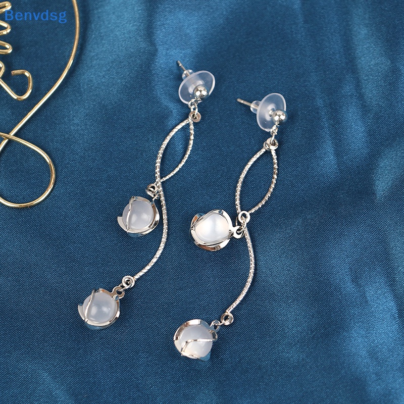 Benvdsg > Khuyên Tai Dáng Dài Đính Đá Quý Nhân Tạo Hình Tròn Cắt Tròn Trang Trí Đám Cưới Cho Cô Dâu