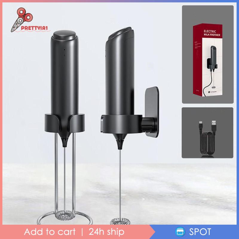 Máy Đánh Sữa Điện Tử Bằng Thép Không Gỉ Kèm Giá Đỡ Cho Cappuccino [Prettyia1]