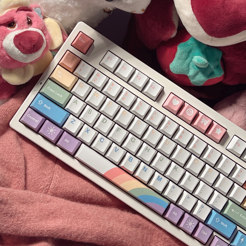 Bộ keycap MG Rainbow 160 nút in dyesub màu cầu vồng chất lượng cao dày 1.5mm - Kicap