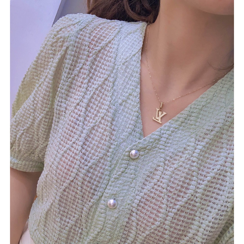 Vòng cổ Thép Titan Họa Tiết lv louis vuitton Thanh Lịch Cho Nam Và Nữ