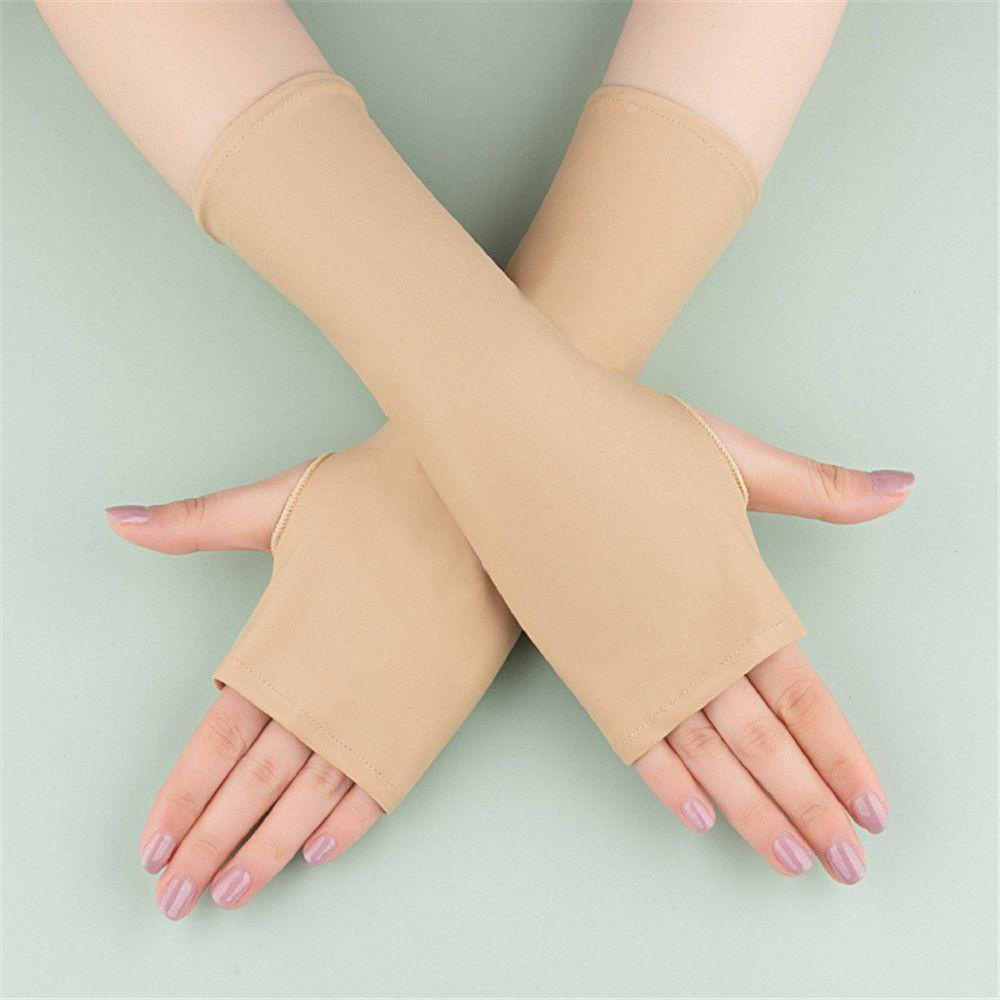 Găng Tay Hở Ngón Màu Trơn Dùng Khi Đạp Xe Mùa Hè