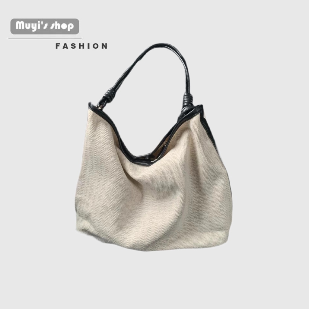 Niche Túi Xách Canvas Cao Cấp Kết Cấu Mới Không Va Chạm Sức Chứa Lớn Phong Cách Hàn Quốc Cho Nữ