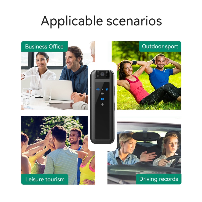 Máy Quay Hồng Ngoại mini hd 1080p Xoay 180 Độ Có Kẹp Gắn Lưng Cảnh Sát / Tầm Nhìn Ban Đêm