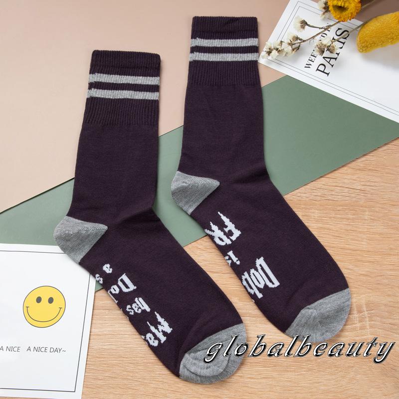 Tất Giữ Nhiệt Kẻ Sọc In Chữ Thời Trang Thoáng Khí