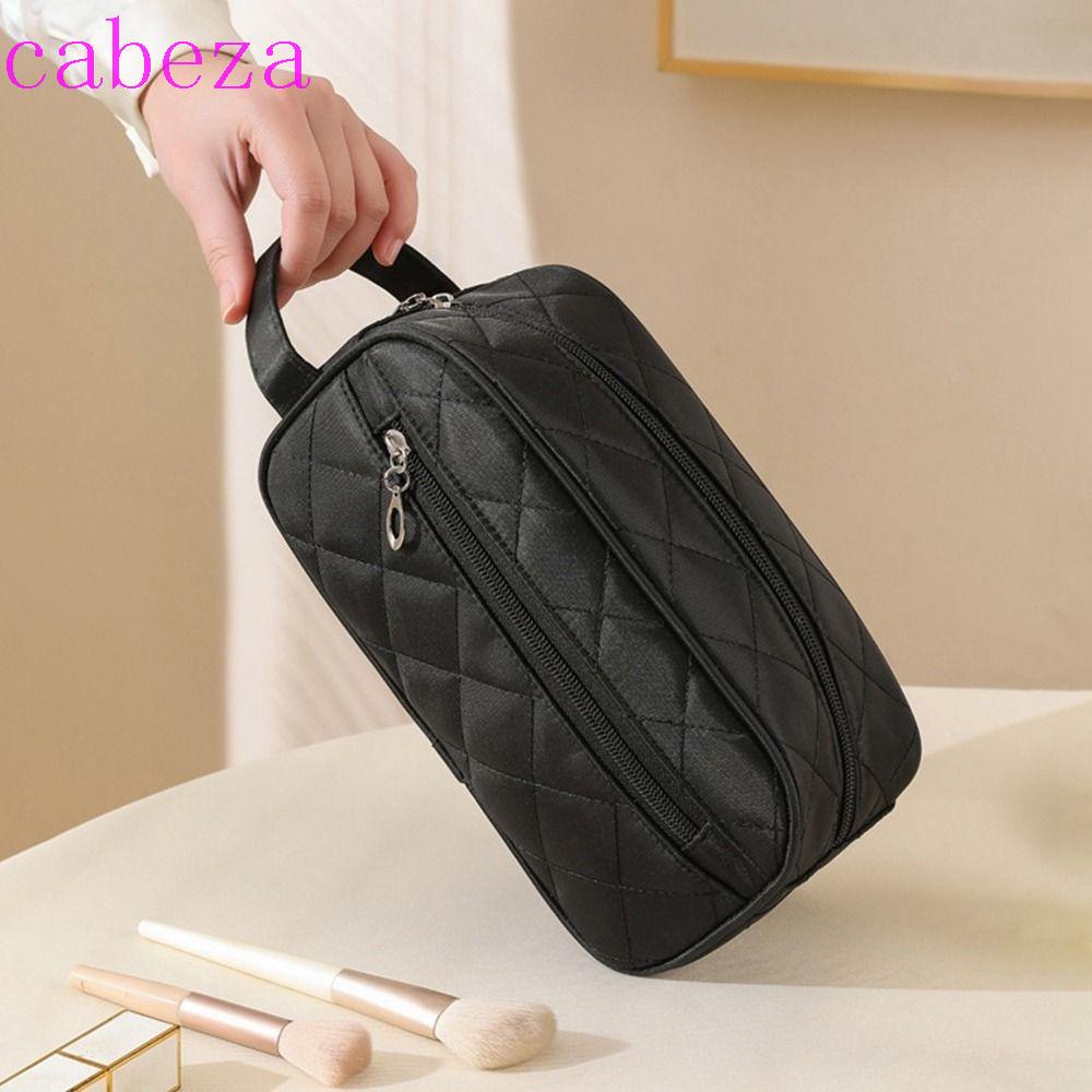 Túi Đựng Mỹ Phẩm Bằng Nylon Họa Tiết Lưới Hình Thoi Sức Chứa Lớn Tiện Dụng Thời Trang