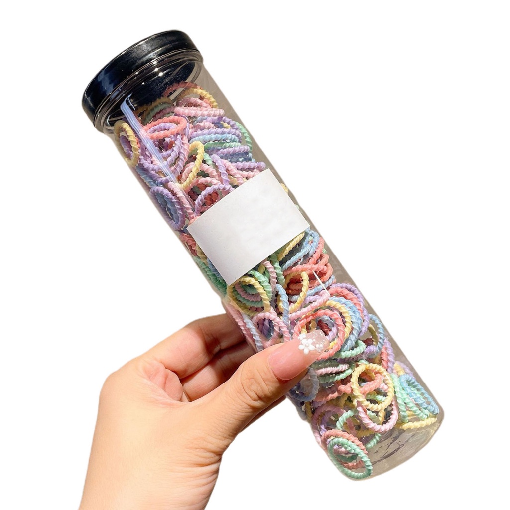 Hộp 300 Dây Buộc Tóc Chống Trượt Tiện Dụng Cho Bé Gái