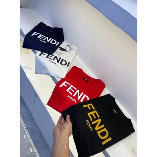 Nam Nữ Cùng Phong Cách Cặp Đôi Top FD Thời Trang Cổ Tròn Chữ In Logo Áo Thun Tay Ngắn Lớn Nhãn Cổ + Thẻ Treo XS-3XL