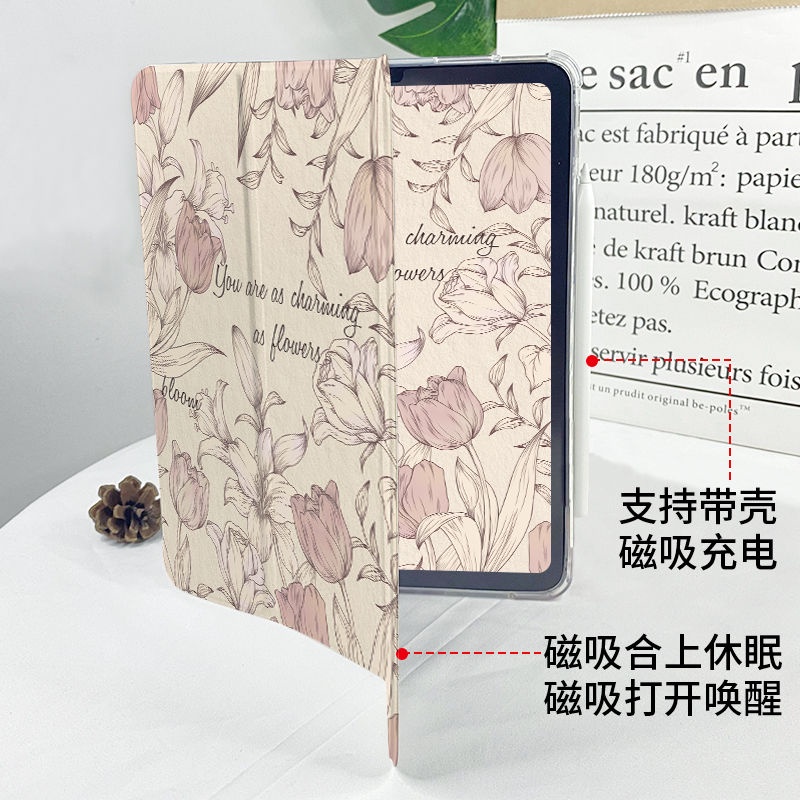 Ốp Máy Tính Bảng Trong Suốt Hình Hoa Cho iPad gen9 10.2 / air4 10.9 / pro 11 / pro 12.9 / gen5gen6 9.7 / air 310.5 / gen10 2022 / mini4 5 7.9 / mini6