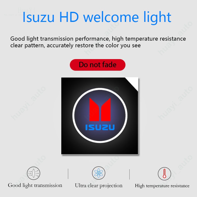 2 cái / bộ đèn cửa ô tô isuzu đèn chào mừng không dây isuzu d max d-max mu-x mu x trf đèn led phim hoạt hình hd 3d phụ kiện máy chiếu