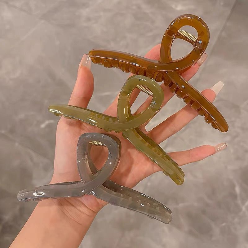 Set 4 kẹp tóc HAIMEIKANG bằng acrylic màu thạch thời trang cho nữ