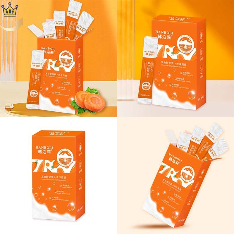 Set 12 Gói Mặt Nạ Chiết Xuất Cà Rốt 4g * JP6 JP5 Dưỡng Ẩm Làm Sạch Sâu Thu Nhỏ Lỗ Chân Lông