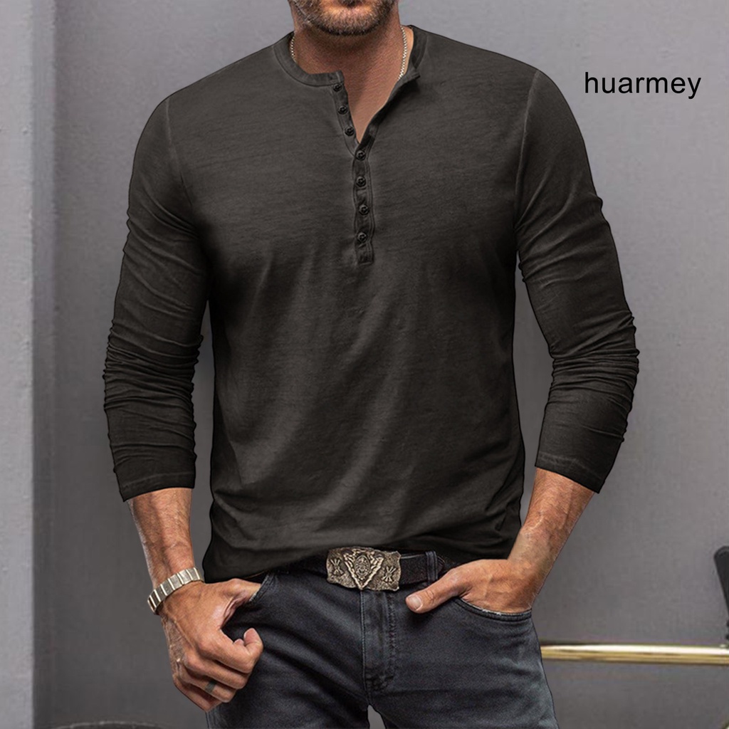 Áo Thun Tay Dài Cổ Tròn Màu Sắc Thời Trang Xuân Hè Cho Nam