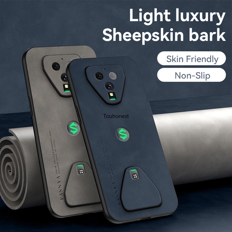 Ốp Điện Thoại Da Viền Silicon Kiểu Đơn Giản Thời Trang Cho Ốp Lưng Xiaomi Black Shark 3 Pro ốp lưng Black Shark 4 Pro Casing Black Shark 5 Pro Case Simple Silicone Matte Frosted Textured Lambskin Leather Phone Cover Cassing Cases Case TP