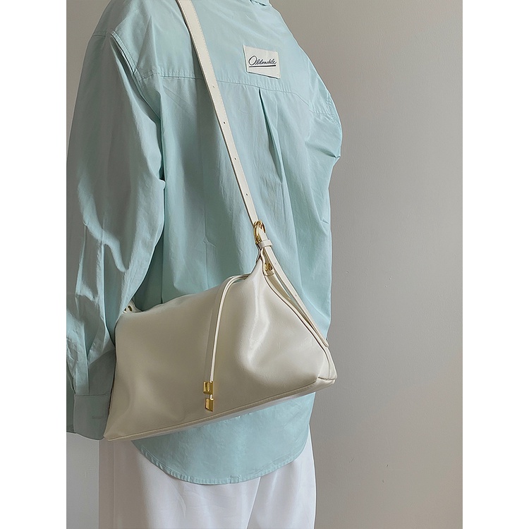 Túi Tote Đeo Vai / Đeo Chéo Cỡ Lớn Màu Trắng Thiết Kế Đơn Giản Thời Trang Cao Cấp