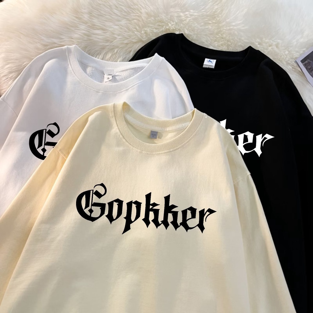 Áo Nỉ Dài Tay Cổ Tròn In Chữ Thập Phong Cách Hip hop Đường Phố Mới Cho Nam