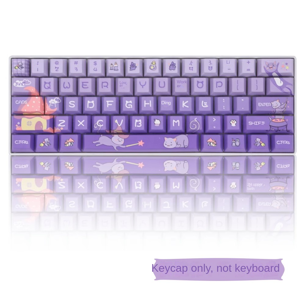 Nắp Đậy Bàn Phím Cơ Miaoxianbao PBT Cherry profile to 68 In Họa Tiết Hoạt Hình Dễ Thương