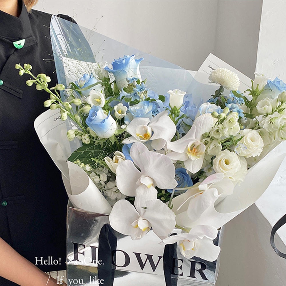 Túi Đựng Quà Hoa Màu Bạc Có Tay Cầm Nhỏ Gọn Cho Ngày Nhà Giáo